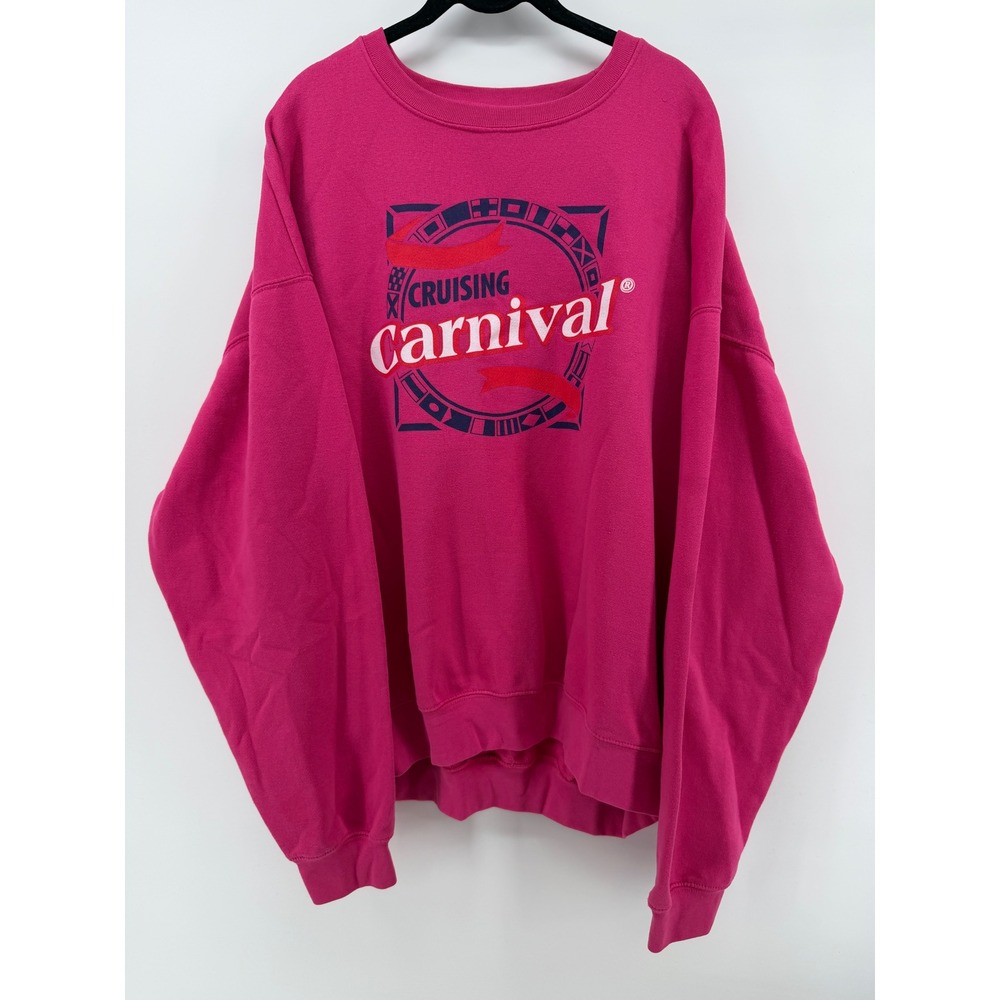 Carnival Cruise Line Pink Graphic Sweatshirt Womens 2XL Cruising Pullover